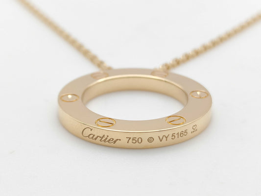 Cartier Love Circle YG 750 13.3g Necklace 