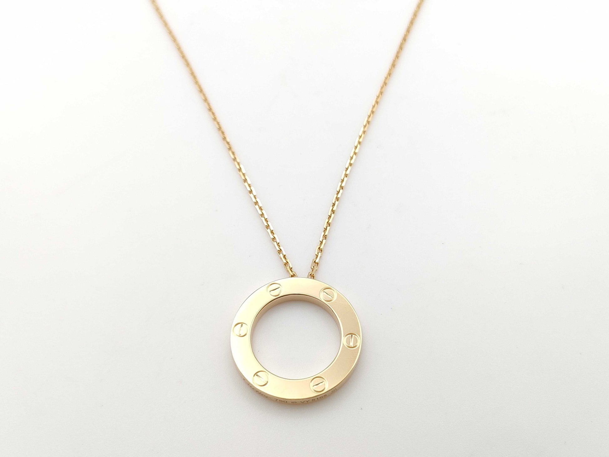 Cartier Love Circle YG 750 13.3g Necklace 