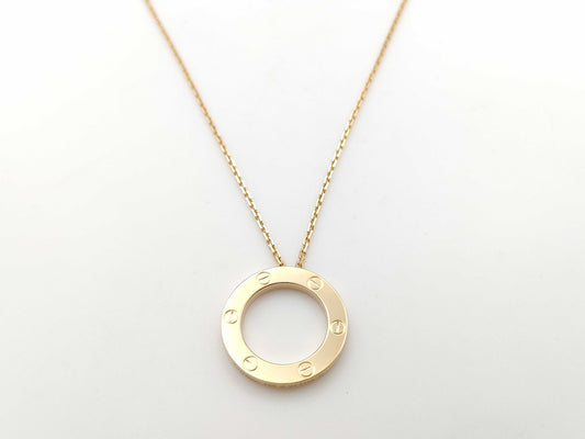 Cartier Love Circle YG 750 13.3g Necklace 