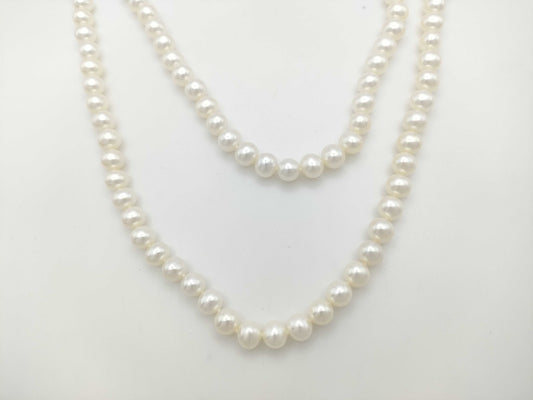 Tiffany & Co. Semi-Round Pearl Necklace, Approx. 7.3-8.5mm Diameter, 925, 206.5g 