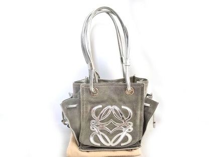 LOEWE Loewe Anagram Silver Mini Handbag