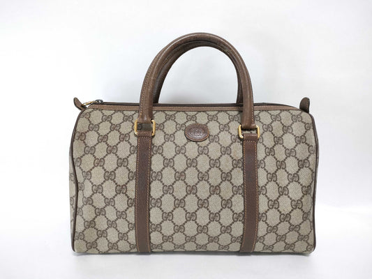 GUCCI GG Supreme Boston Bag Brown