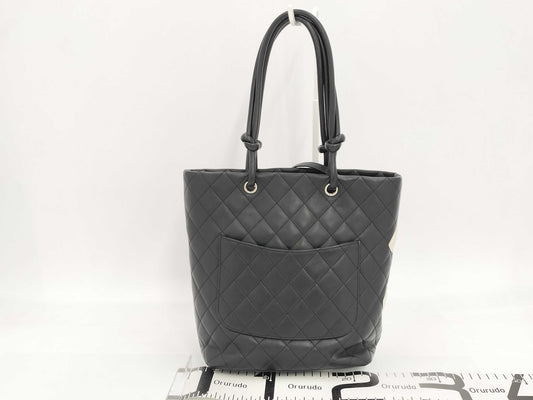 CHANEL Cambon Line Tote Bag, Black x White x Shocking Pink, No. 9 Sticker Included