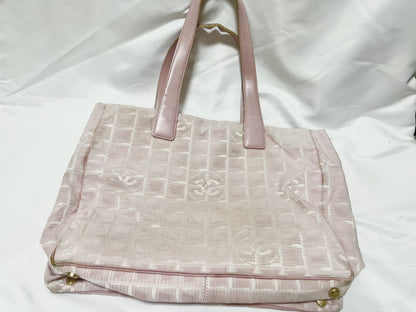 CHANEL New Travel Line Tote Bag, Nylon, Pink, with Serial Number Seal, Handbag