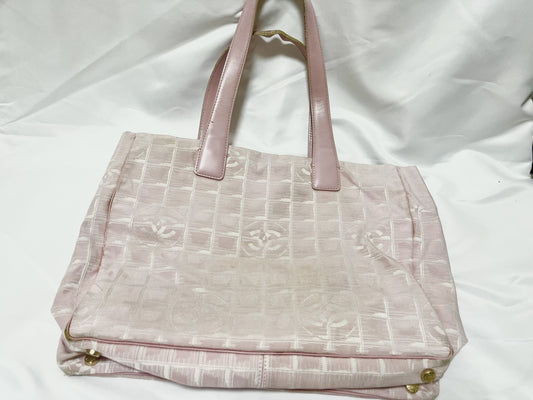 CHANEL New Travel Line Tote Bag, Nylon, Pink, with Serial Number Seal, Handbag