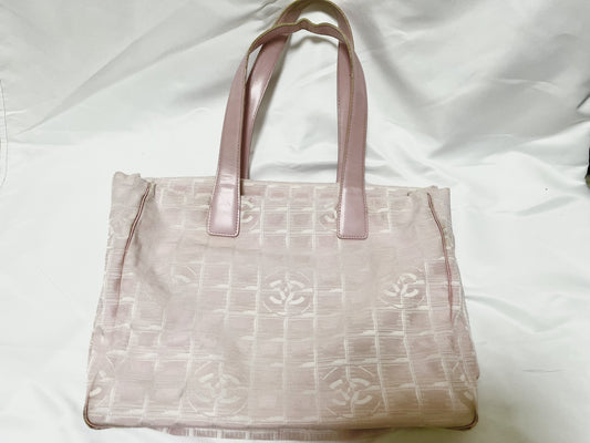 CHANEL New Travel Line Tote Bag, Nylon, Pink, with Serial Number Seal, Handbag