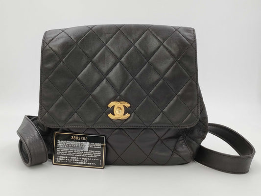 CHANEL Black Backpack with Sticker