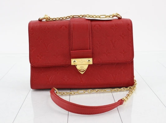 LOUIS VUITTON Monogram Empreinte M43393 Saint-Sulpice PM Cerise Shoulder Bag