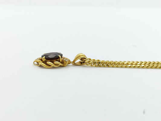Colored Stone 2.84ct D0.09ct K18 18.2g Necklace 