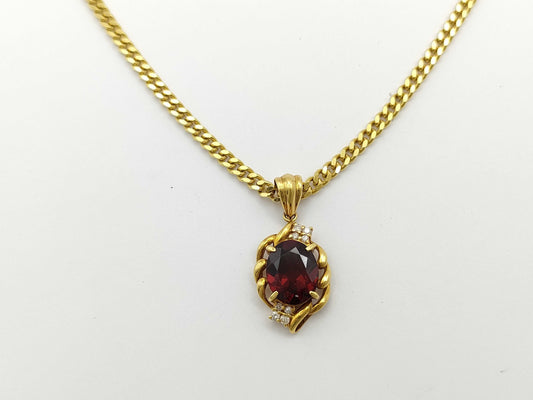 Colored Stone 2.84ct D0.09ct K18 18.2g Necklace 