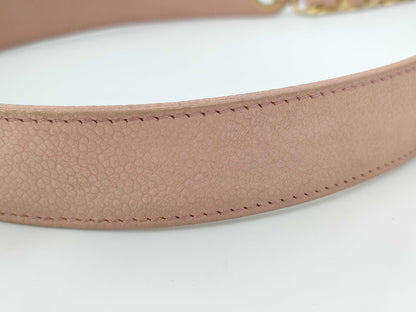 CHANEL Caviar Skin Triple Coco Chain Shoulder Bag with Drawstring, G Hardware, Pink, No. 5 [Sealed] Shoulder Bag