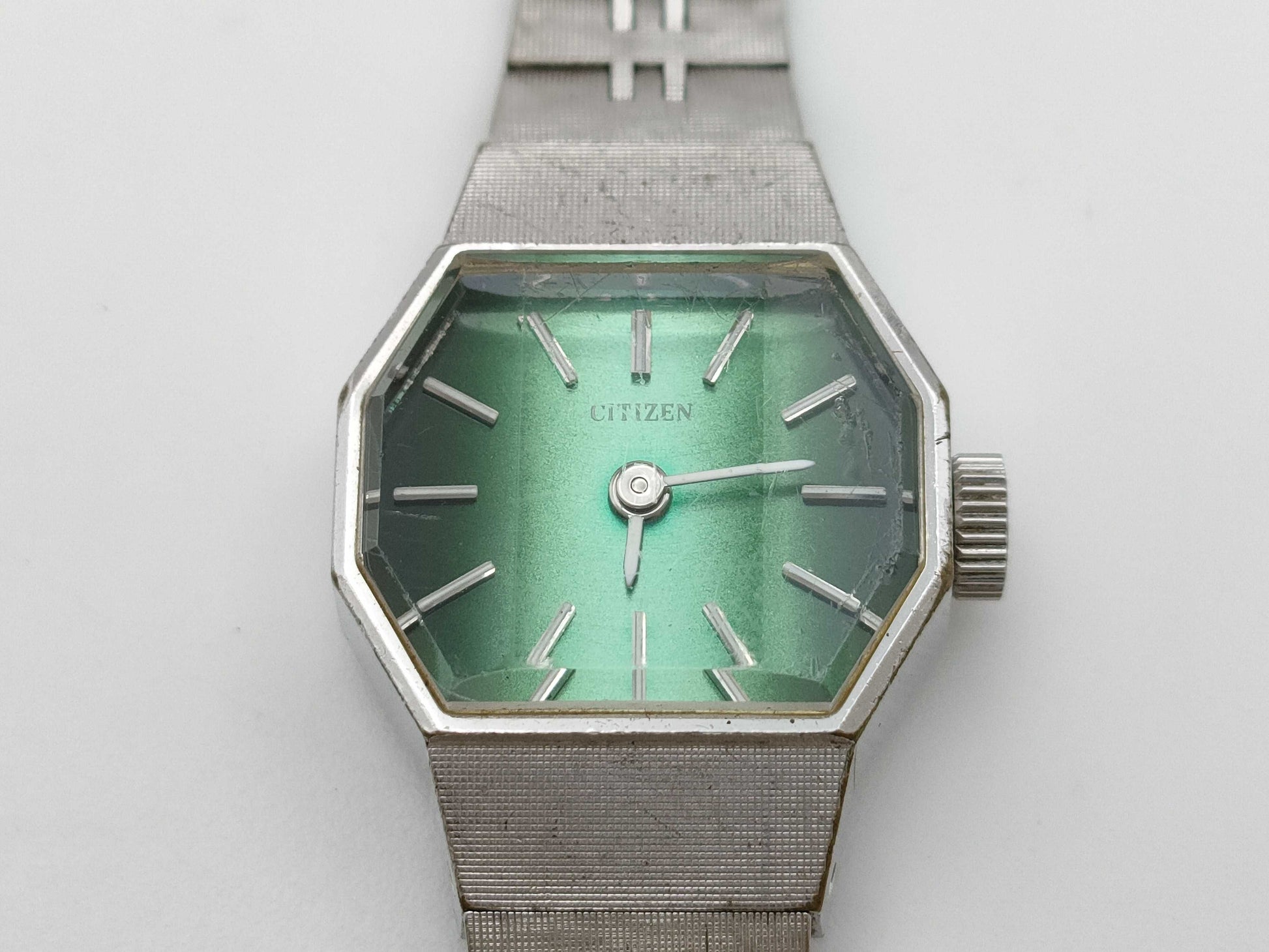 CITIZEN 4-676068S 5110310 66-7170 Manual Winding Green Dial Non-Moving Women's Watch