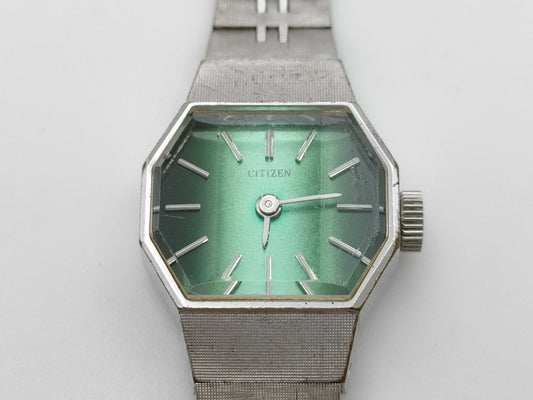 CITIZEN 4-676068S 5110310 66-7170 Manual Winding Green Dial Non-Moving Women's Watch