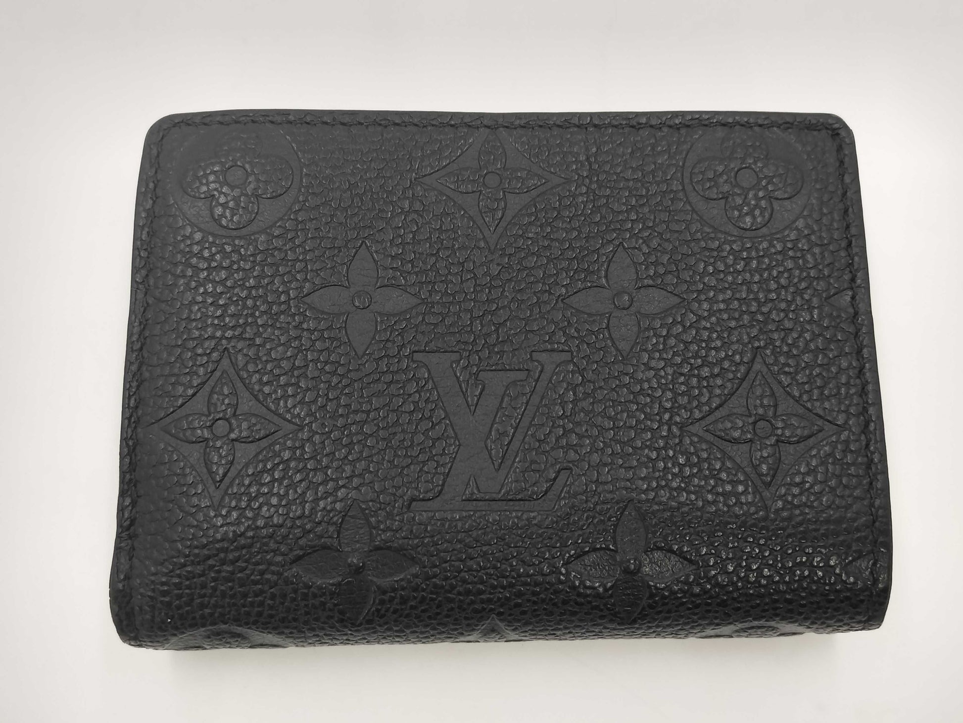 LOUIS VUITTON Louis Vuitton Monogram Empreinte Portefeuille Claire Bifold Wallet in Black with RFID Tag and Box