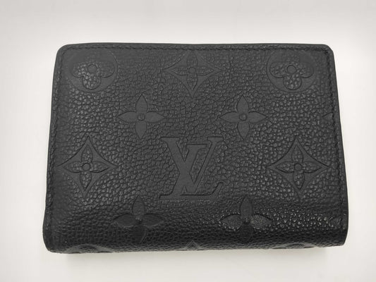 LOUIS VUITTON Louis Vuitton Monogram Empreinte Portefeuille Claire Bifold Wallet in Black with RFID Tag and Box