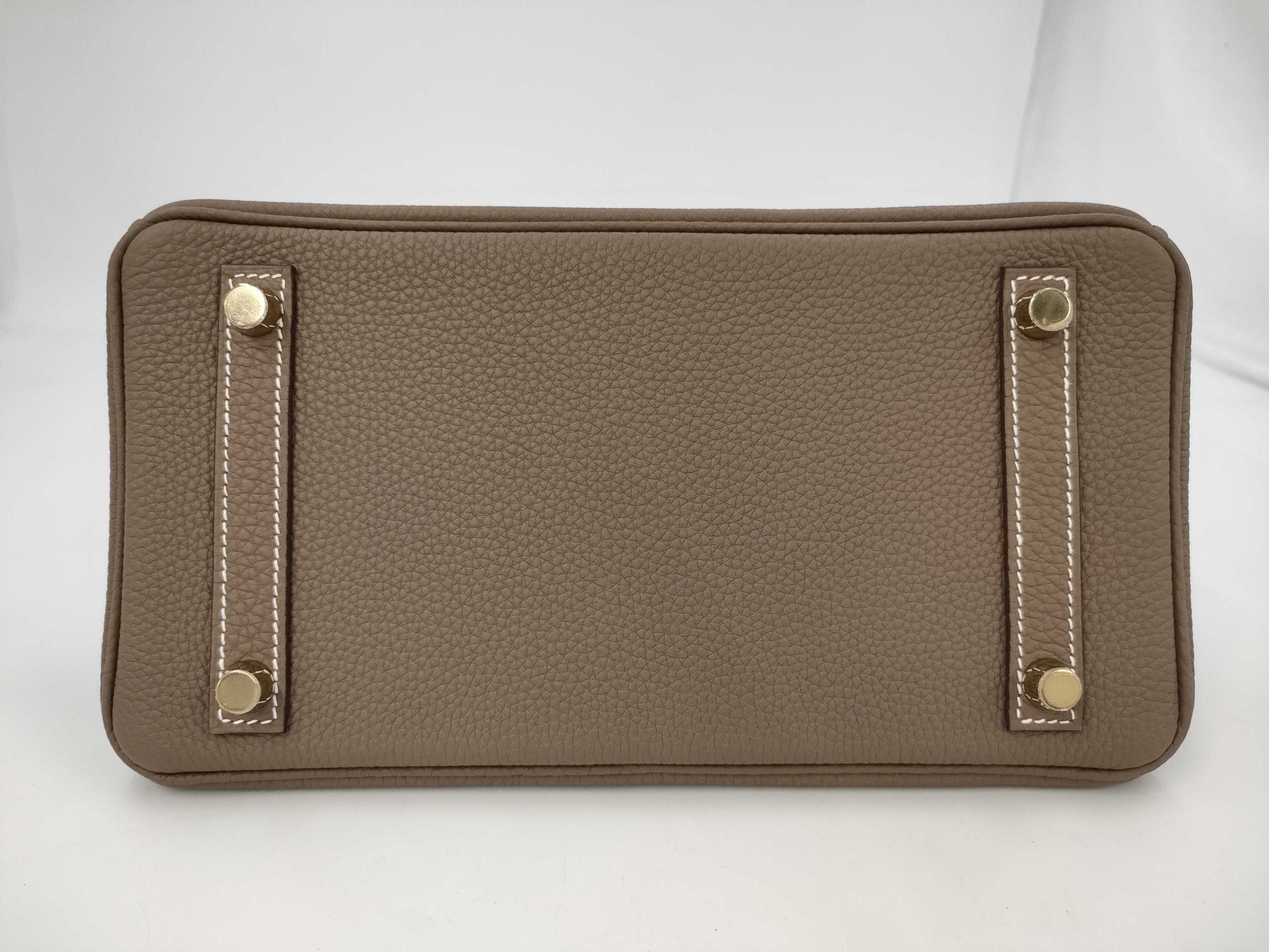 HERMES Birkin 25K Togo Etoupe Gold Hardware Handbag
