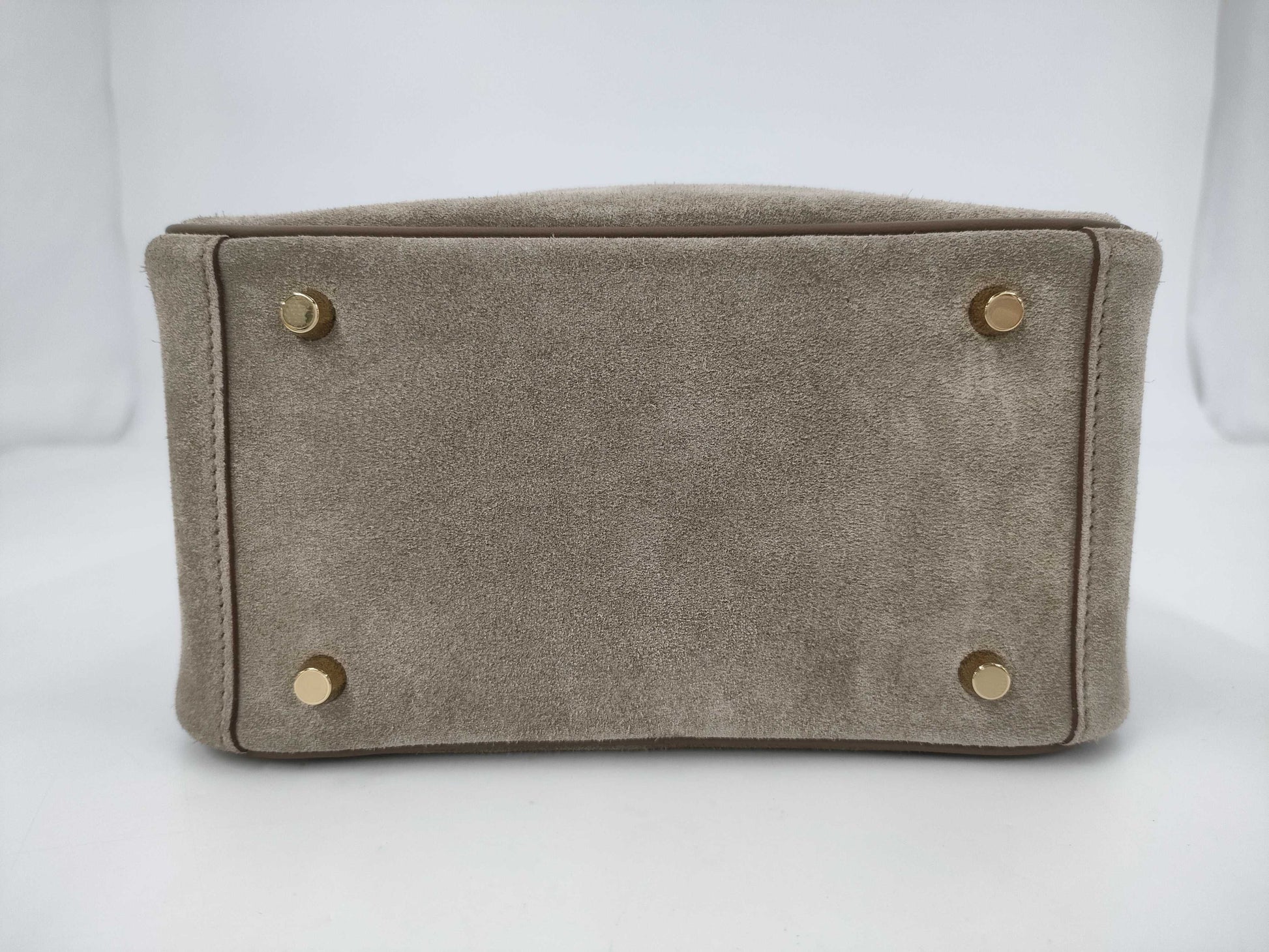 HERMES Lindy Mini W Stamp Grizzly Etoupe Gold Hardware Shoulder Bag