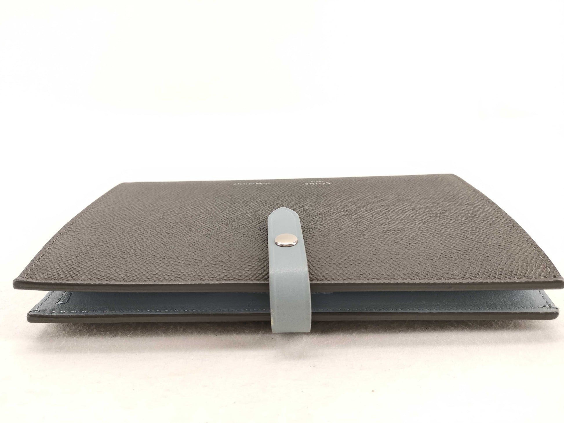 CELINE Large Wallet with Hook and Snap, Calfskin/Gray x Blue-Gray, Box, Dust Bag, Care Card