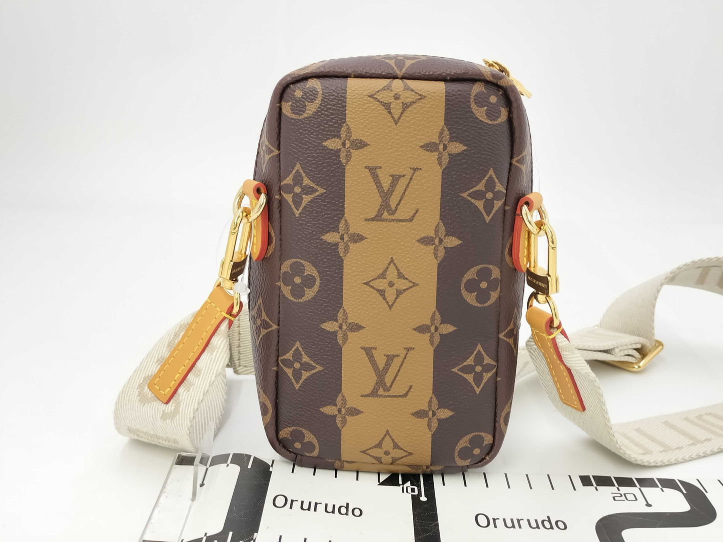 LOUIS VUITTON NIGO Monogram Stripe Double Phone Pouch M81005 Shoulder Bag