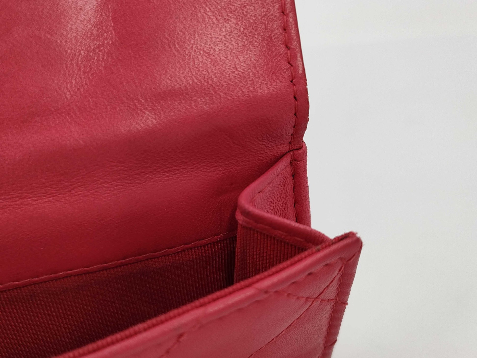 CHANEL Lambskin Matelasse Compact Wallet Leather GD Hardware Pink Seal 25241353 Wallet