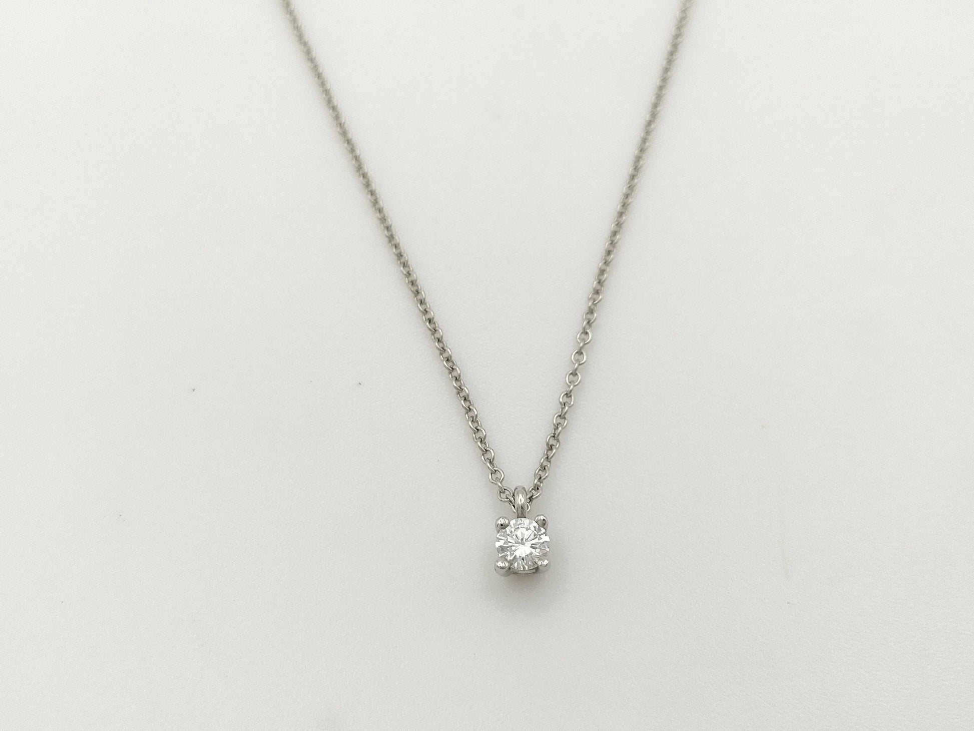Tiffany & Co. Solitaire 1PD PT950 2.7g Necklace 