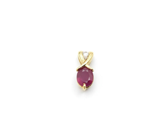 Colored Stone 0.77ct D0.04ct K18 1.0g Pendant Top 