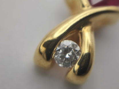Colored Stone 0.77ct D0.04ct K18 1.0g Pendant Top 