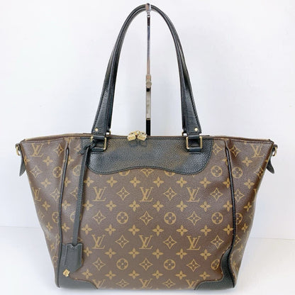 LOUIS VUITTON Louis Vuitton Estrella MM Monogram Macassar 2-way Tote Bag/Handbag M51192 Black Leather with Gold Hardware MIO155 Shoulder Bag