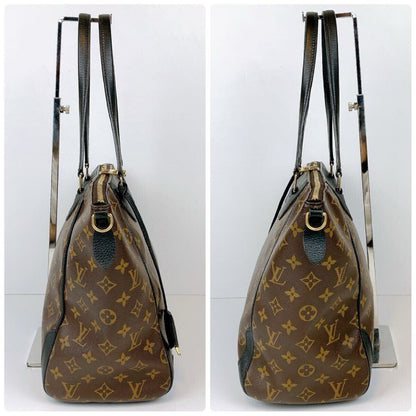 LOUIS VUITTON Louis Vuitton Estrella MM Monogram Macassar 2-way Tote Bag/Handbag M51192 Black Leather with Gold Hardware MIO155 Shoulder Bag