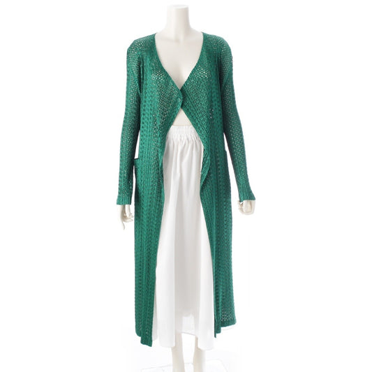 PLEATS PLEASE ISSEY MIYAKE Mesh Punching Long Cardigan PP73-JA815 Green 4 Pleats Please ISSEY MIYAKE 4 Cardigan