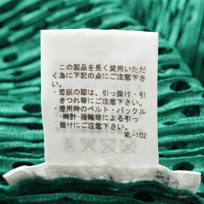 PLEATS PLEASE ISSEY MIYAKE Mesh Punching Long Cardigan PP73-JA815 Green 4 Pleats Please ISSEY MIYAKE 4 Cardigan