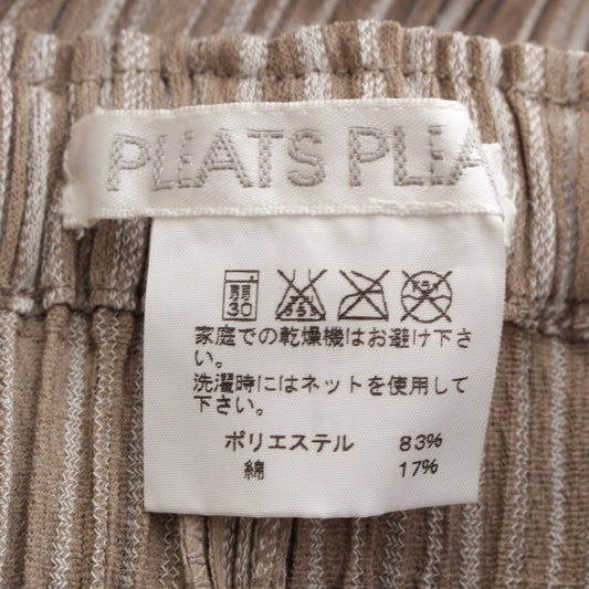 PLEATS PLEASE ISSEY MIYAKE Pleated Stripe Pants PP01-JF531 Beige 4 Pants