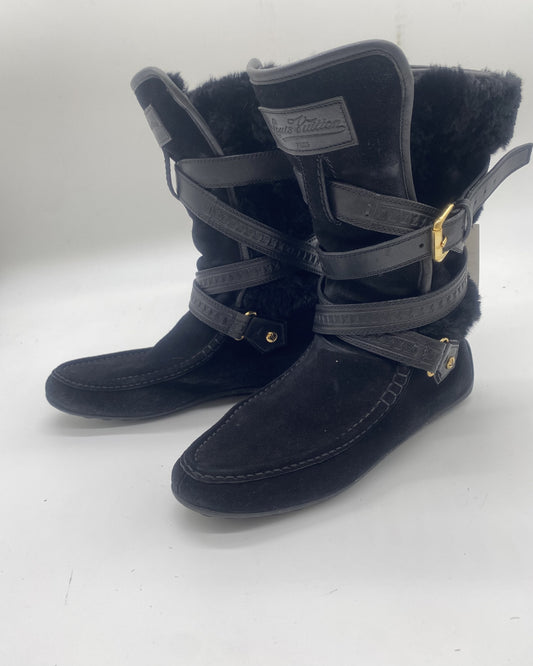 LOUIS VUITTON Louis Vuitton Shearling Boots Size 36 1/2 Black Other Shoes