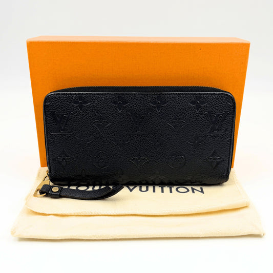 LOUIS VUITTON Monogram Empreinte Zippy Wallet Noir M61864 Wallet Box and Dust Bag Included