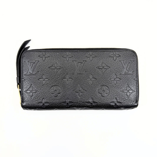 LOUIS VUITTON Monogram Empreinte Zippy Wallet Noir M61864 Wallet Box and Dust Bag Included