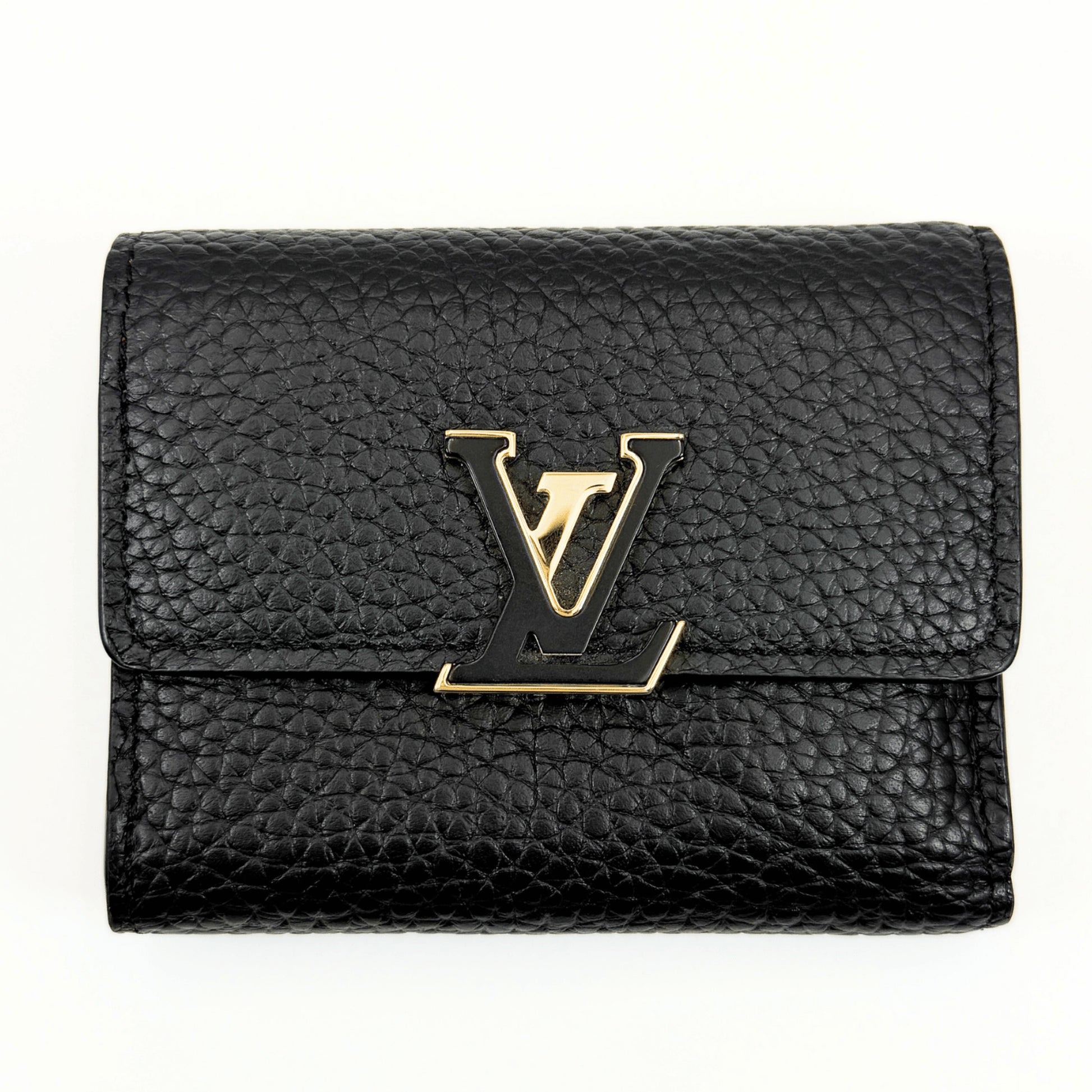 LOUIS VUITTON LOUIS VUITTON Portefeuille Capucines Noir/Hot Pink Compact M62157 Tri-fold Wallet Box and Dust Bag Included
