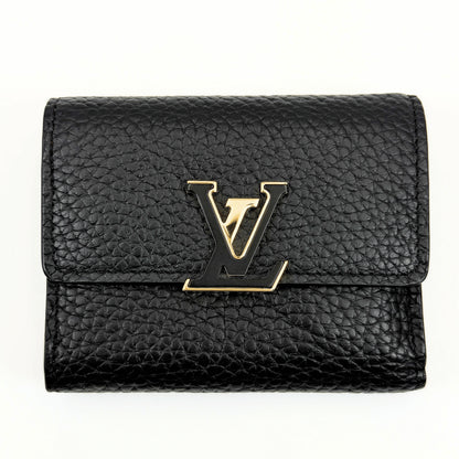 LOUIS VUITTON LOUIS VUITTON Portefeuille Capucines Noir/Hot Pink Compact M62157 Tri-fold Wallet Box and Dust Bag Included