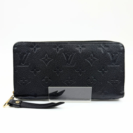 LOUIS VUITTON Monogram Empreinte Zippy Wallet Noir M61864 Wallet Box and Dust Bag Included