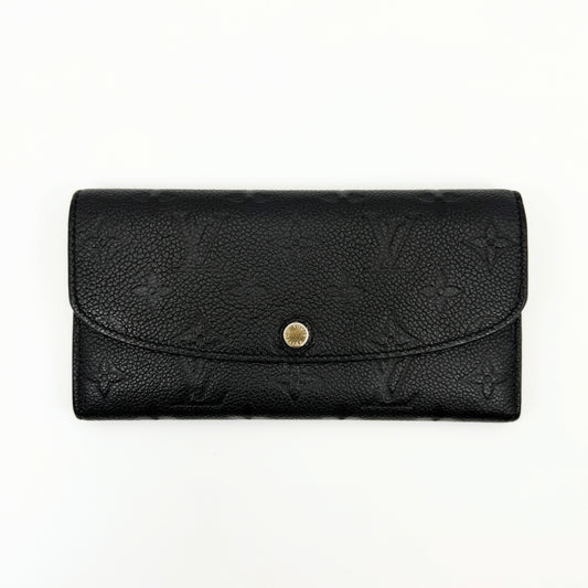 LOUIS VUITTON Monogram Empreinte Portefeuille Emilie Noir M62369 Wallet with Box and Dust Bag