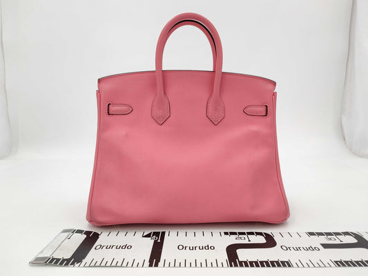 HERMES Birkin 25 Rose Azalee Swift Handbag