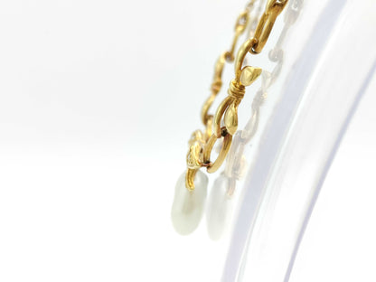 MIKIMOTO Pearl and Diamond Necklace, 18K Gold, 9.5g 