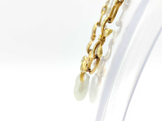MIKIMOTO Pearl and Diamond Necklace, 18K Gold, 9.5g 