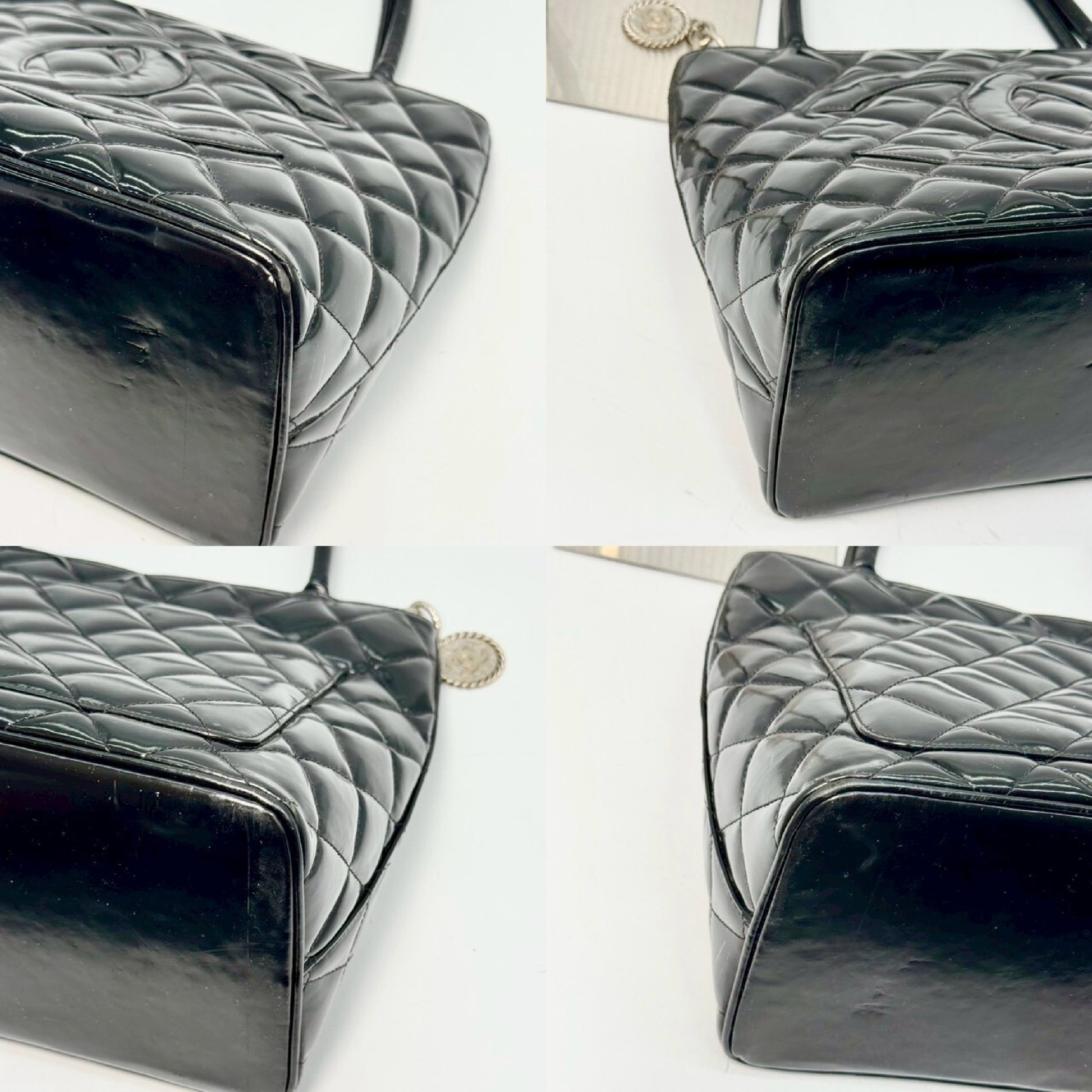 CHANEL Patent Leather Reissue Tote Bag, Black, 6365545