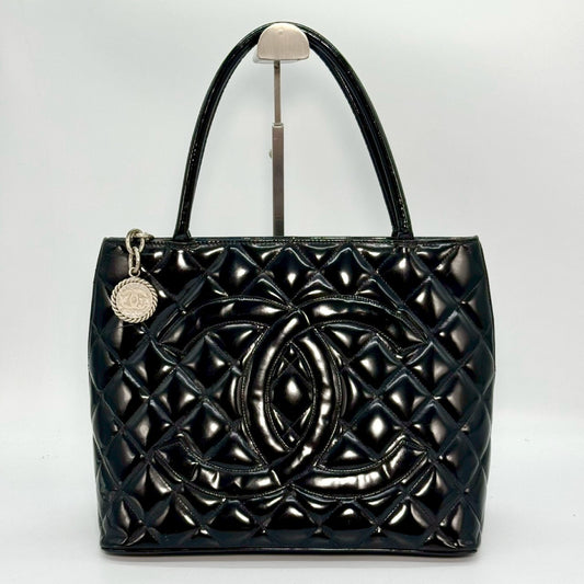 CHANEL Patent Leather Reissue Tote Bag, Black, 6365545