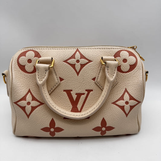 LOUIS VUITTON Speedy Cream Rose W20 Tote Bag with Strap, No Box