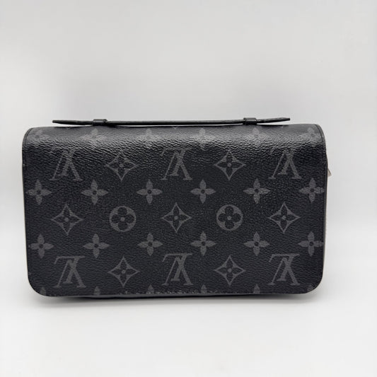 LOUIS VUITTON Zippy XL Wallet, 22 x 12 x 5 cm, Black/Grey, Model Number M61698, No Accessories Included