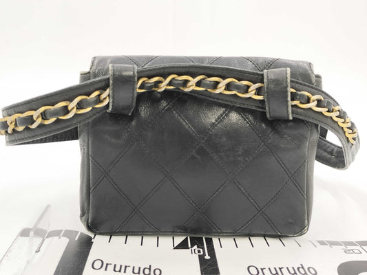 CHANEL Black Quilted Waist Pouch