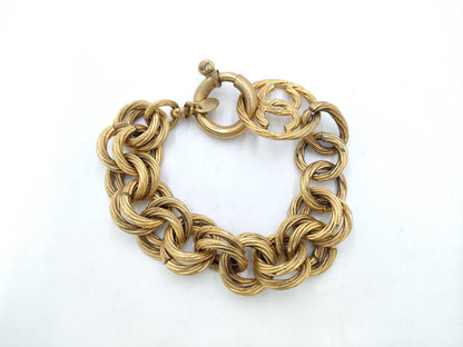 CHANEL Round Coco Double Ring Vintage Gold BL Bracelet/Bangle