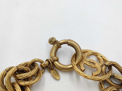 CHANEL Round Coco Double Ring Vintage Gold BL Bracelet/Bangle