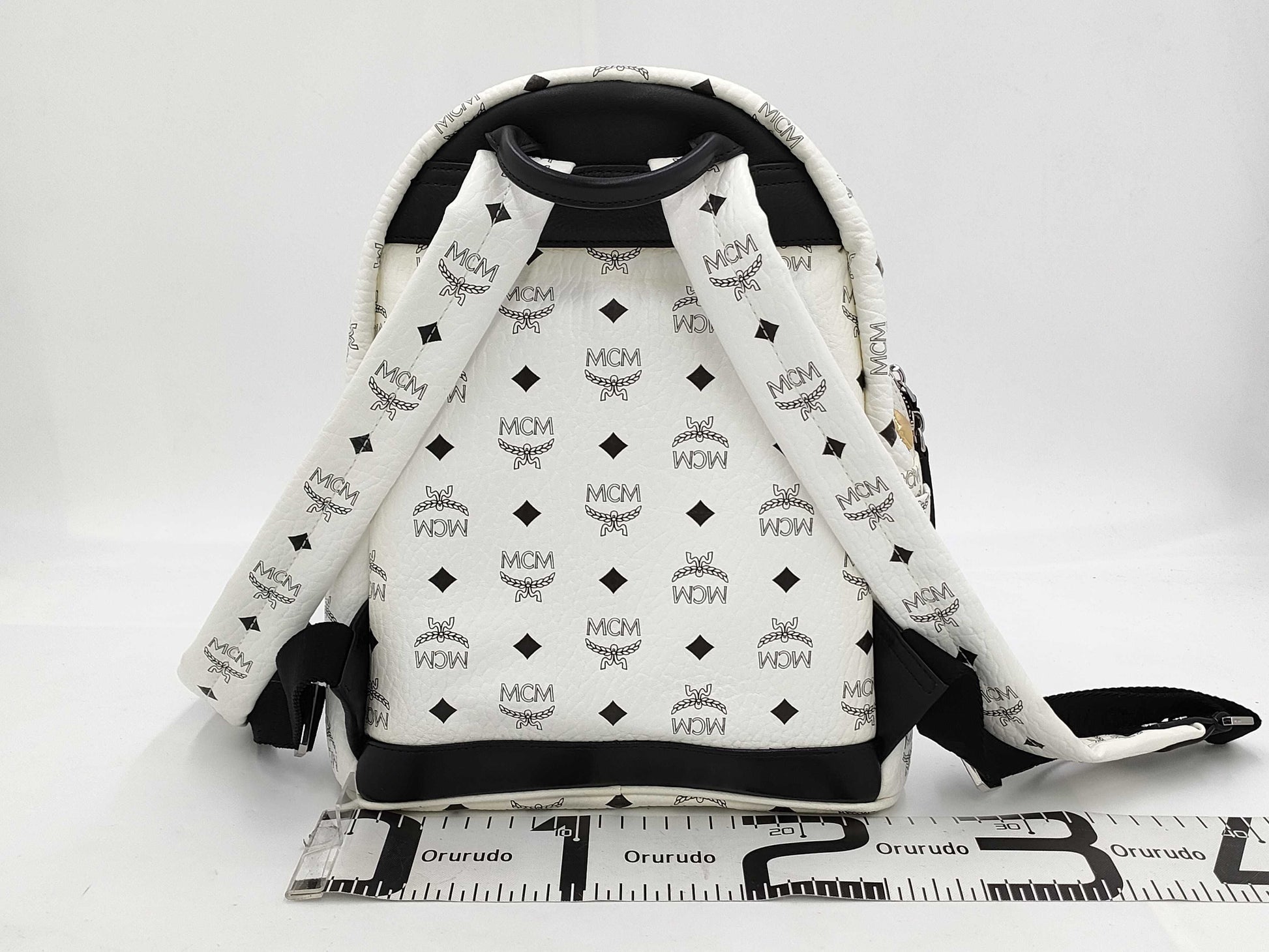 MCM Starkback Backpack, Small, Leather, White, MMK5AVE19WT001